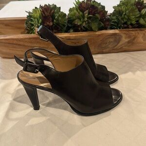 Banana Republic Leather Peep toe sling back Heel Booties size‎ 9 EUC